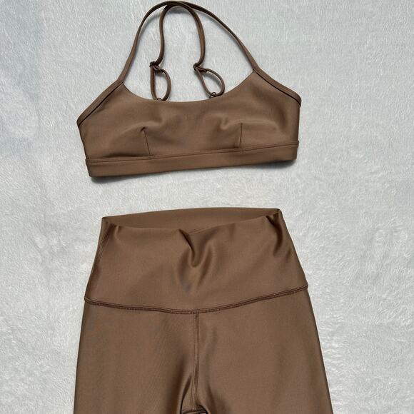 Alo Yoga Airlift Intrigue Bra 7/8 High-Waist Airlift Legging Toasted Almond XS - Picture 16 of 16